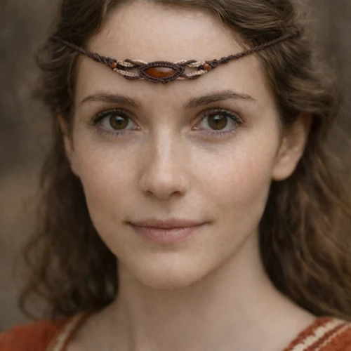 Bijou de front style médiéval en jaspe rouge et micro macramé réalisé de manière artisanale