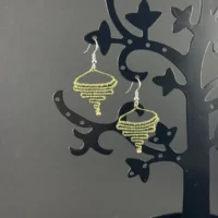 Boucles d’oreilles macramé vert moyen faites main So’fil macramé