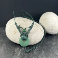 Collier donut aventurine micro macramé fait main So’fil macramé